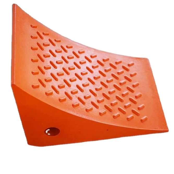 Loading 20tons car parking wheel stopper polyurethane wheel wedge polyurethane wheel chock