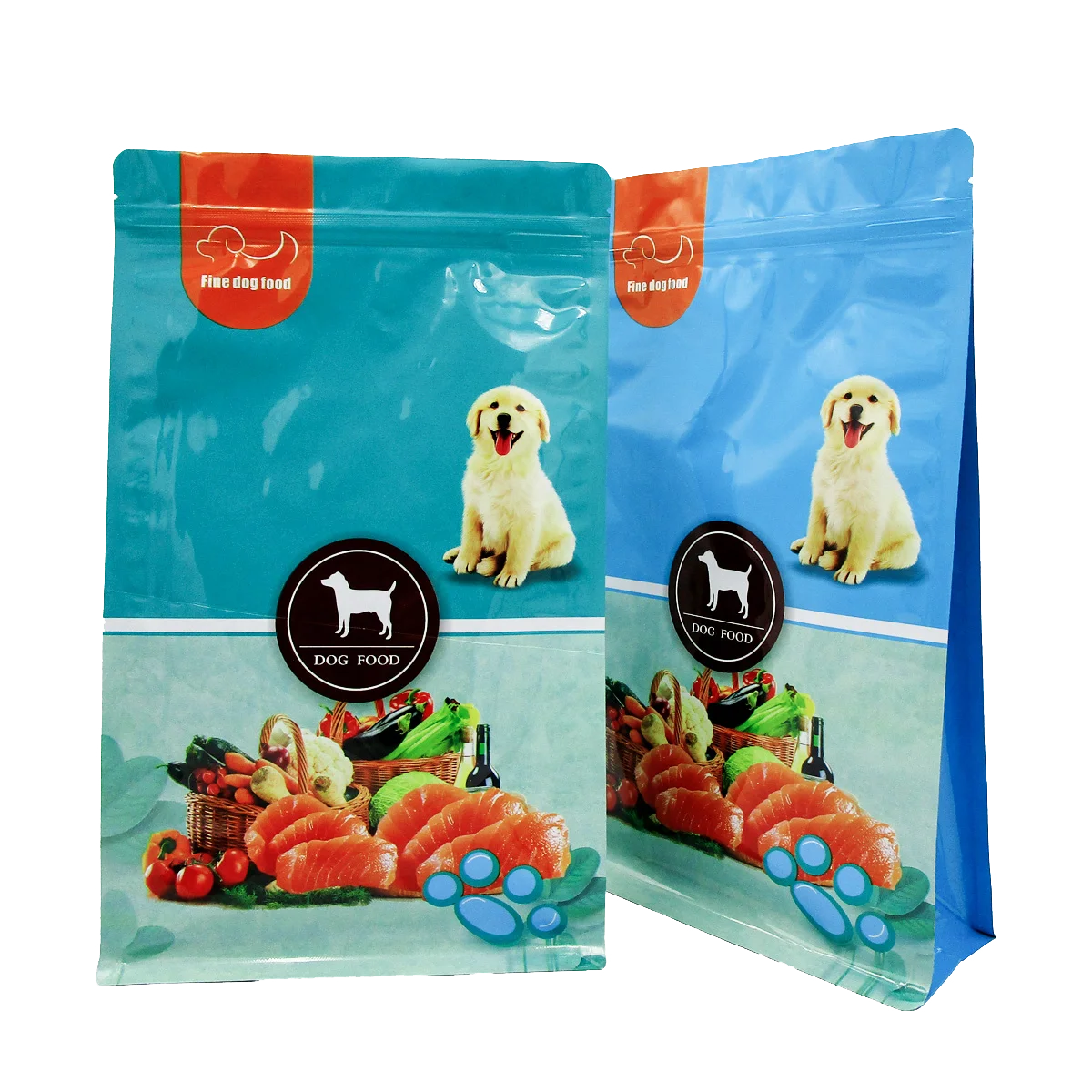 Custom Large Flat Bottom  Cat Pet Food Packaging Plastic Bags For Dog Food 500g1kg 2.5kg 10kg 15kg 20kg Packaging Bag