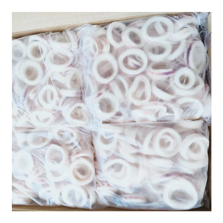 Supply Frozen Squid Rings with Skin on Boiled Squid Ring 1bag per kg
