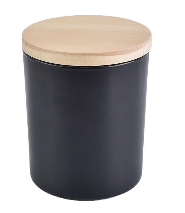 2oz 3oz 6oz 8oz 10oz 12oz 16oz 26oz black candle jars with wooden lid