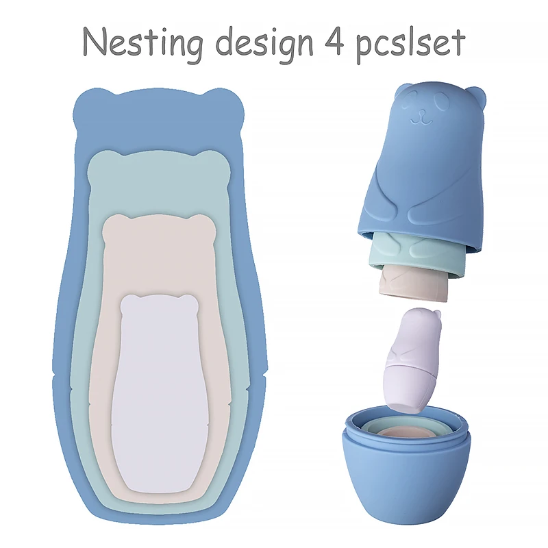 Montessori Silicone Nesting Panda Animal Russian Dolls Baby Matryoshka Educational Toys For Children