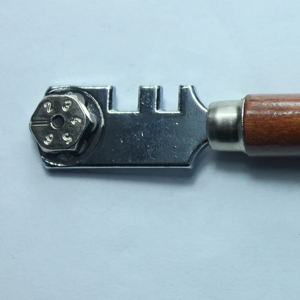German Carbide Glass Cutter/glass Cutting Tools/High Quality Wooden Handle Six Wheels To-yo Glass Cutter