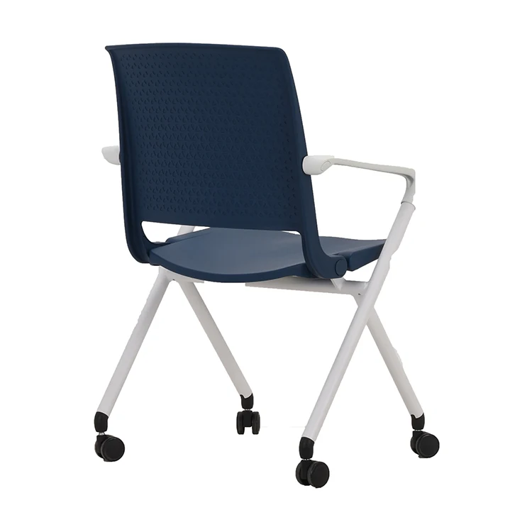 Hot selling design training plastic chair with castor for training center