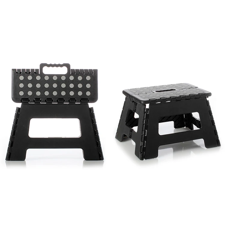 Cheap Durable Practical Speckled Single Handle Carry 9 inches Height Plastic Folding Step Stool