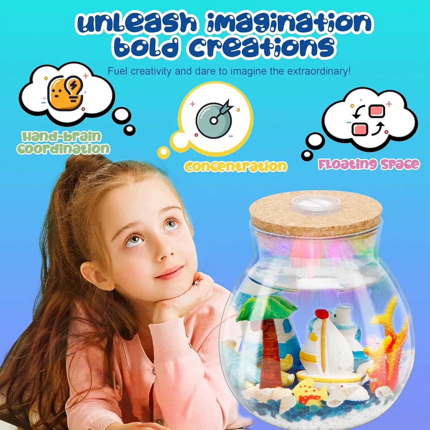 New Arrival DIY Ocean Terrarium  Art&Craft Kit for Kids Best Gifts for Kids to DIY Their Own Night Light
