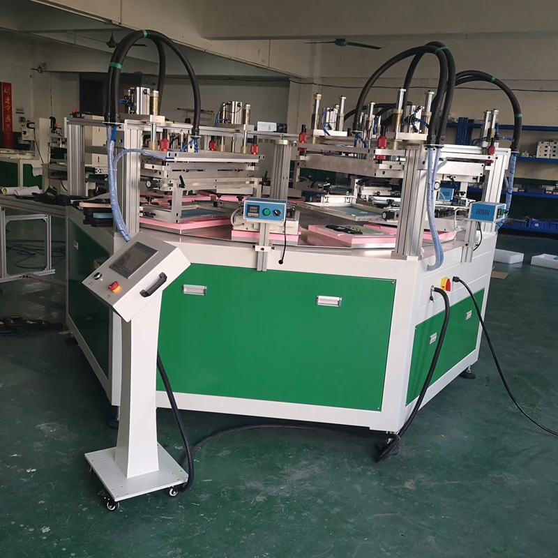Automatic Shoes Slipper Screen Printing Machine for Sale 4 Color Silkscreen Print Machine For Shoe Sole