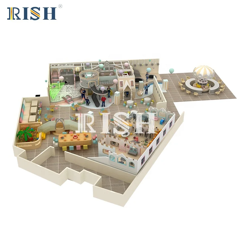 Castle indoor playground candy theme indoor playground ball pool  climbing wall kids games arcade  pool slide  foam ball pit