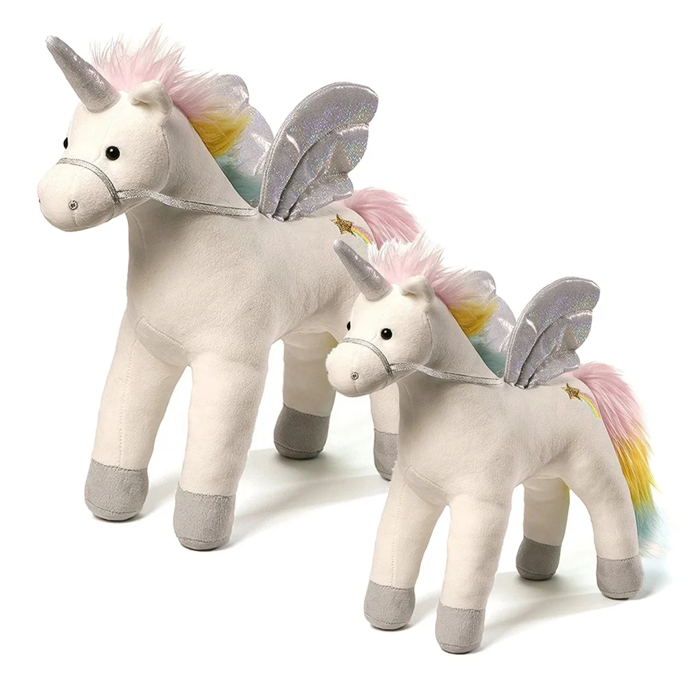 Girls Giant Cartoon Unicorn Plush Toys Custom Soft Plush Unicorn Horse Toy With Wings