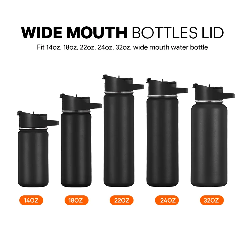 American Style Stainless Steel Sports Bottle 2-in-1 Functional Handle Lid with Wide Mouth and Brush Direct Drinking for Tours