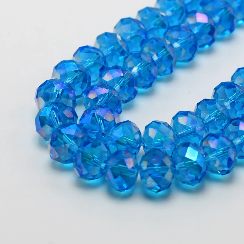 Стеклянные бусины 9x12 мм, граненые бусины Королевского синего цвета, круглые бусины «сделай сам», бусины россыпью для изготовления ювелирных изделий, 72 шт.