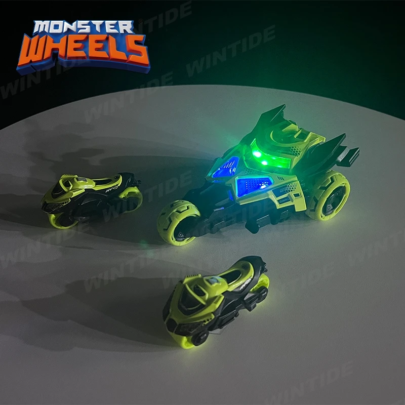Factory best-selling alloy rebound ejection 3-in-1 tank die-casting car with sound and light music motorcycle toy