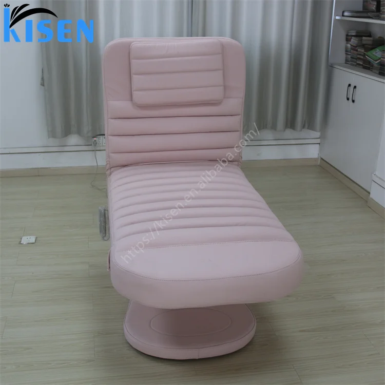 Kisen Pink Lash Bed Luxury Eyelash Bed Beauty Salon Furniture 3 Motors Electric Beauty Chair Facial Massage Table Bed For Sale