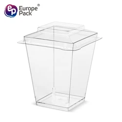 Europe-Pack 5OZ 150ml coffee shop supplies PS plastic mousse dessert cup with pet lid