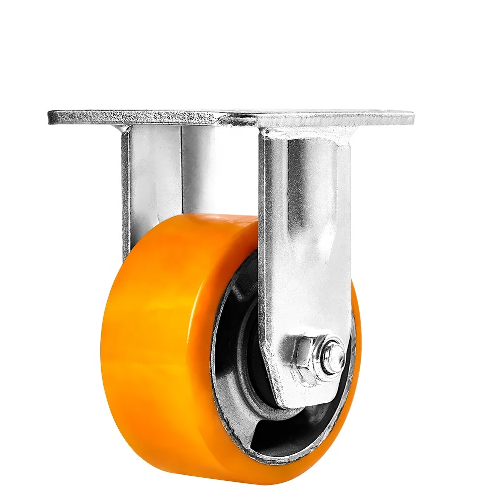 Industrial Caster Wheels 4 / 5 / 6 / 8 Inch Heavy Duty Aluminium PU Casters with Brake