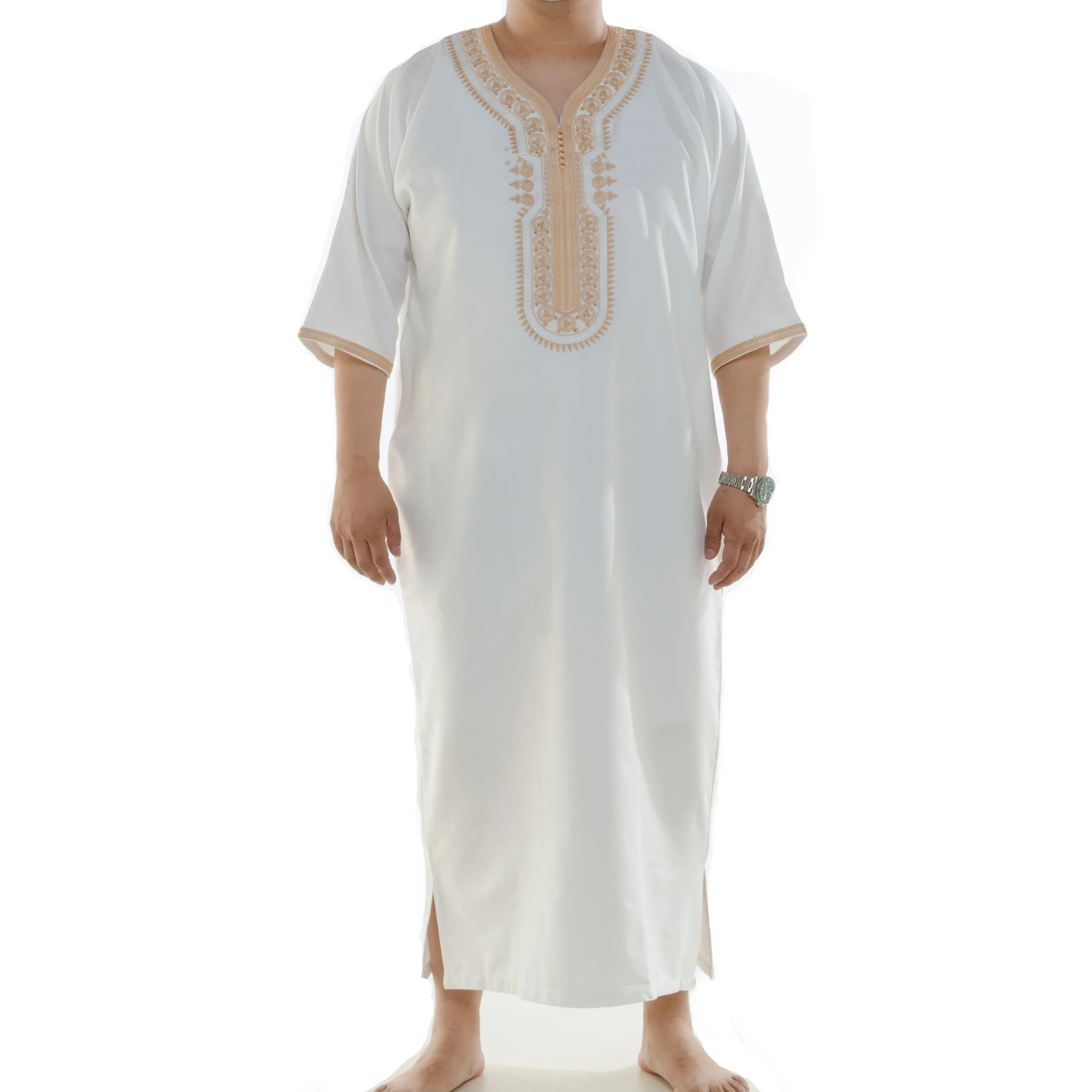 New Design High quality middle east khamis haramain Islamic Daffah moroccan men arab modest jubbah saudi dubai muslim thobe