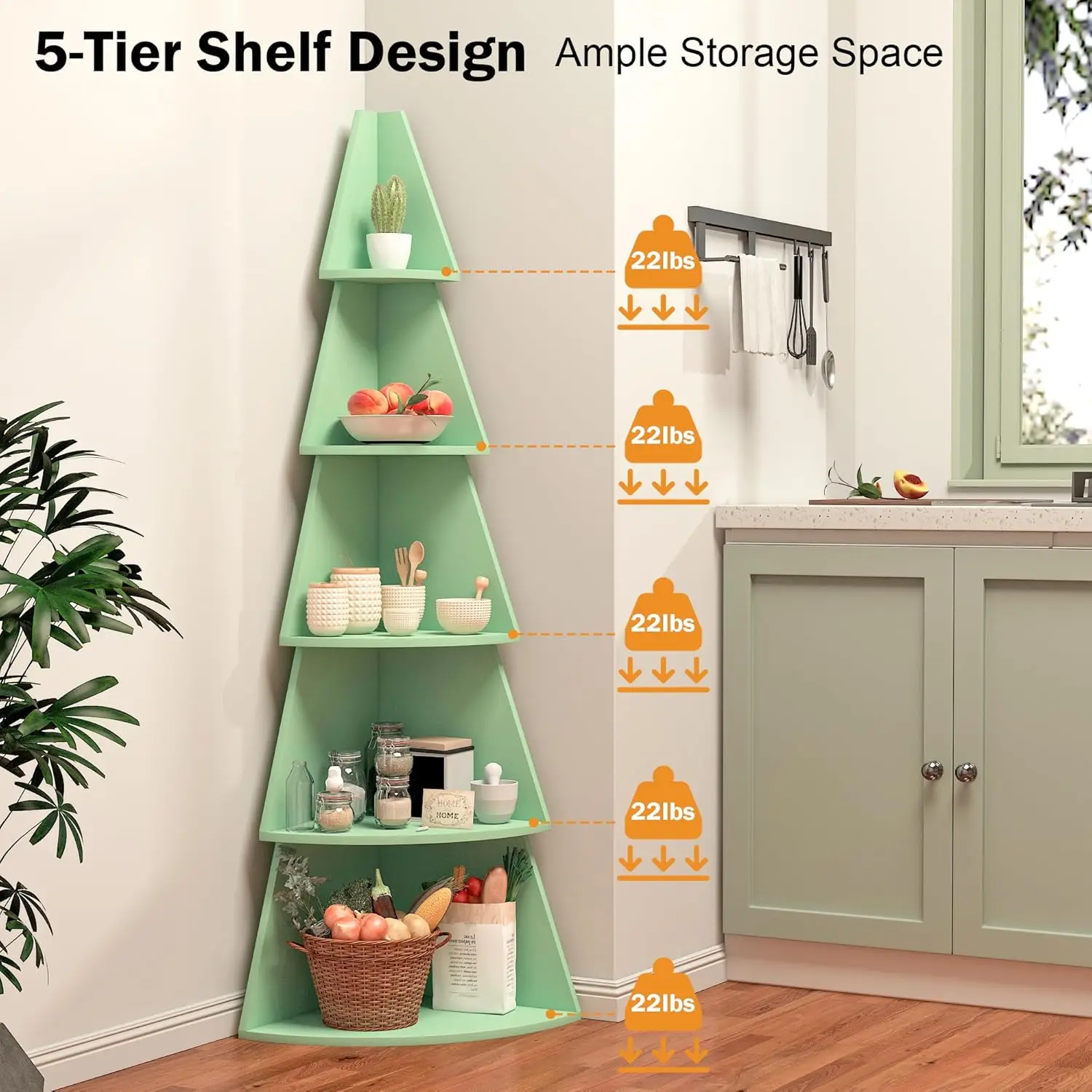 202407 Customized Tree Shape Bookshelf for Kids Tall Corner Shelves Modern Corner Bookshelf Wood Ladder Shelf Stand Corner Stand