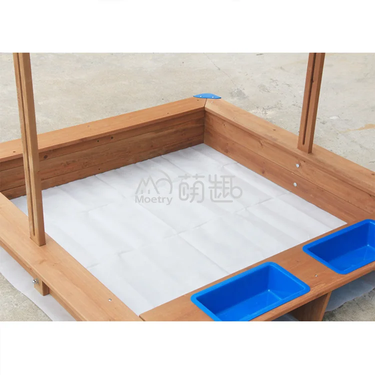 Moetry Trending Kids Backyard Playground Sandpit Wooden Outdoor Sandbox with Cover for Preschool Play Area