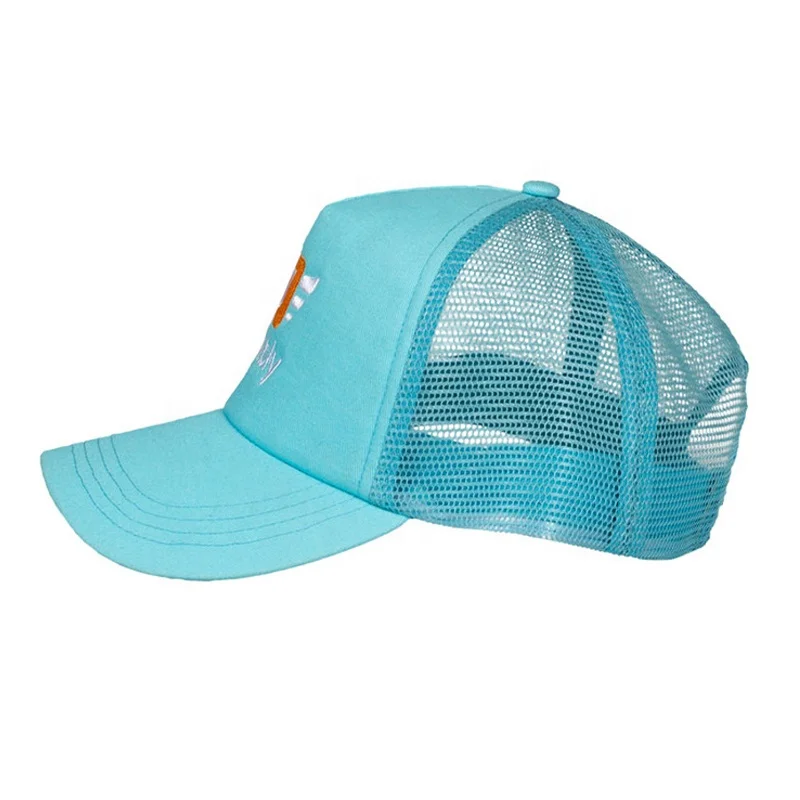 Make Customized Design 5 Panel Trucker Hats Caps With Embroidery Logos