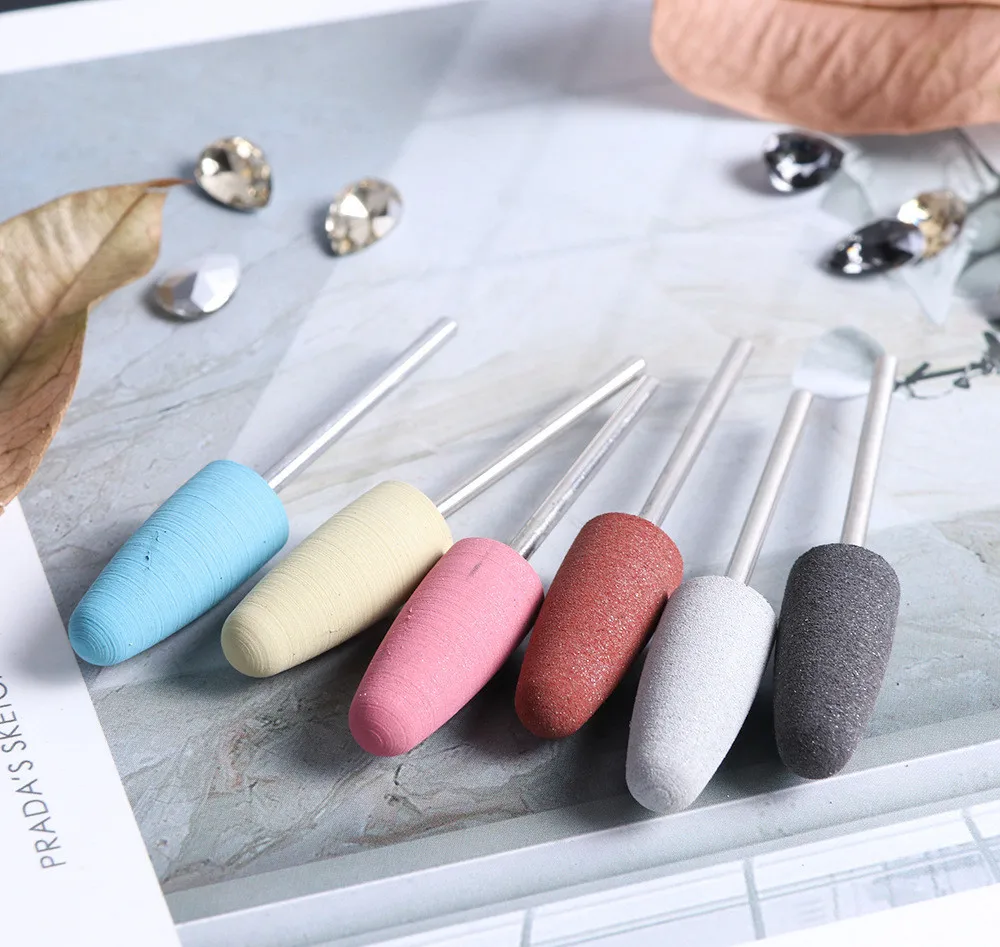 6PCS  Tungsten Steel Pedicure Tool Carbide Metal Grinding Electric Nail Art Drill Bit Set