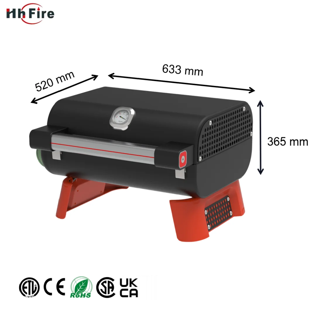 Bomber King black smoking grill table top portable bbq gas grill