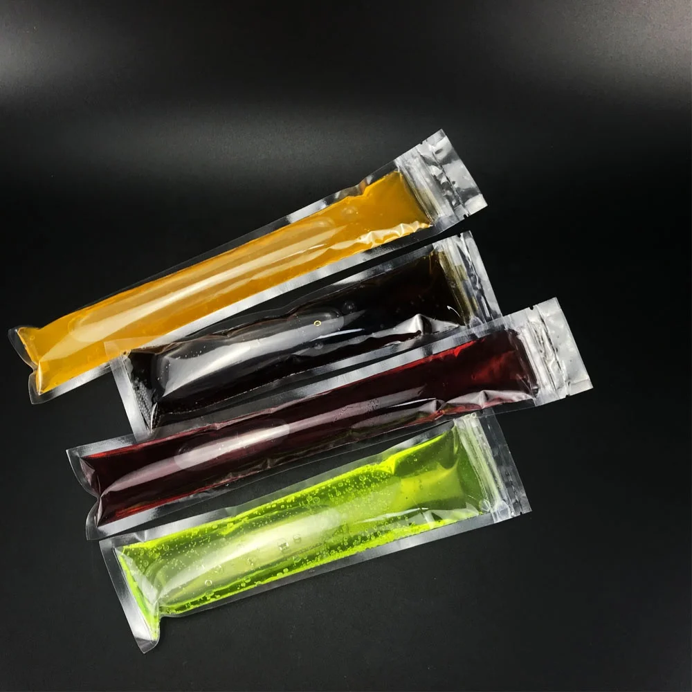120ml food grade plastic clear empty zipper freeze ice cream juice popsicle packaging