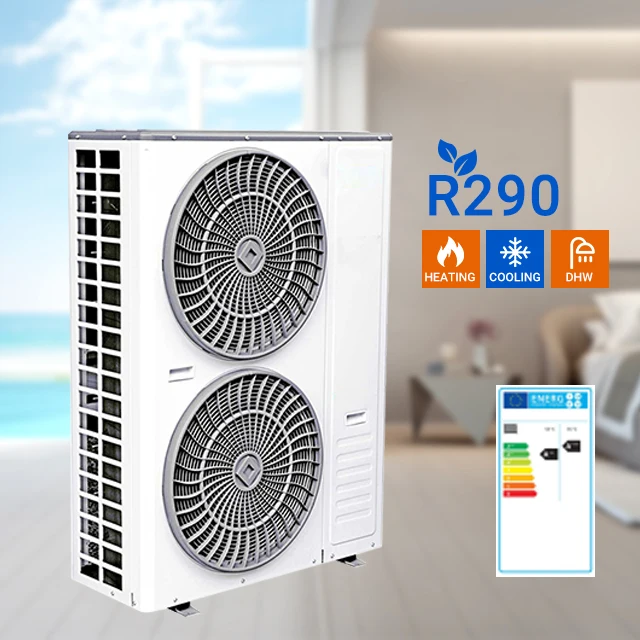EU Household use CE pompe di calore EVI dc inverter monoblock r32/r290 air to water heat pump water heaters for fan coil heating