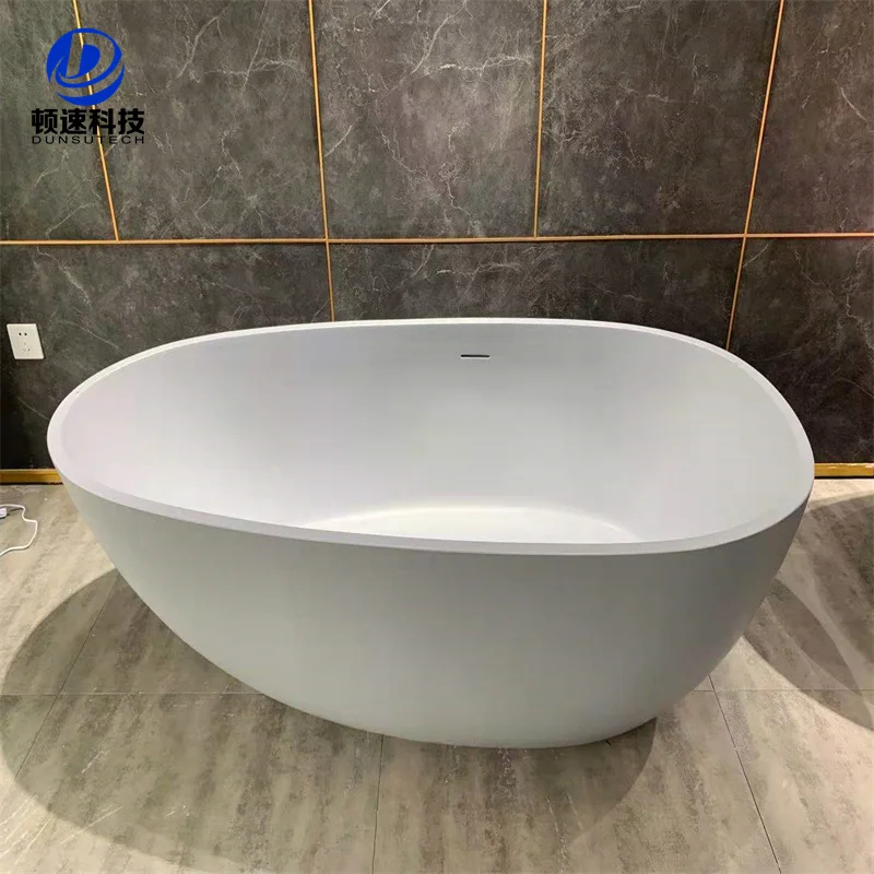 Artificial bathroom bathtub Acrylic Stone Resin Freestanding Oval Bathtub