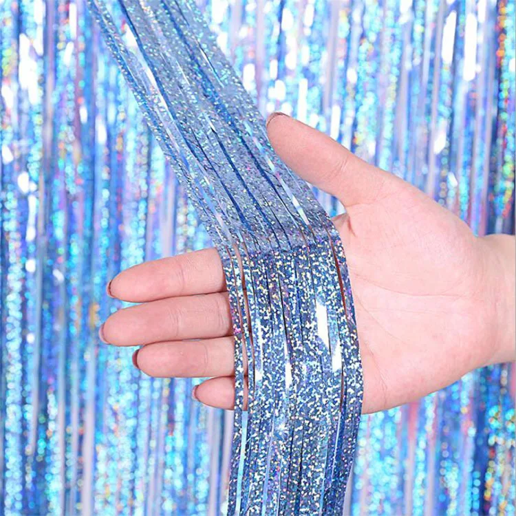 Popular Metallic Tinsel Foil Fringe Streamer Curtains Backdrop Party Decoration Supplies for Photo Booth Props Birthday Wedding