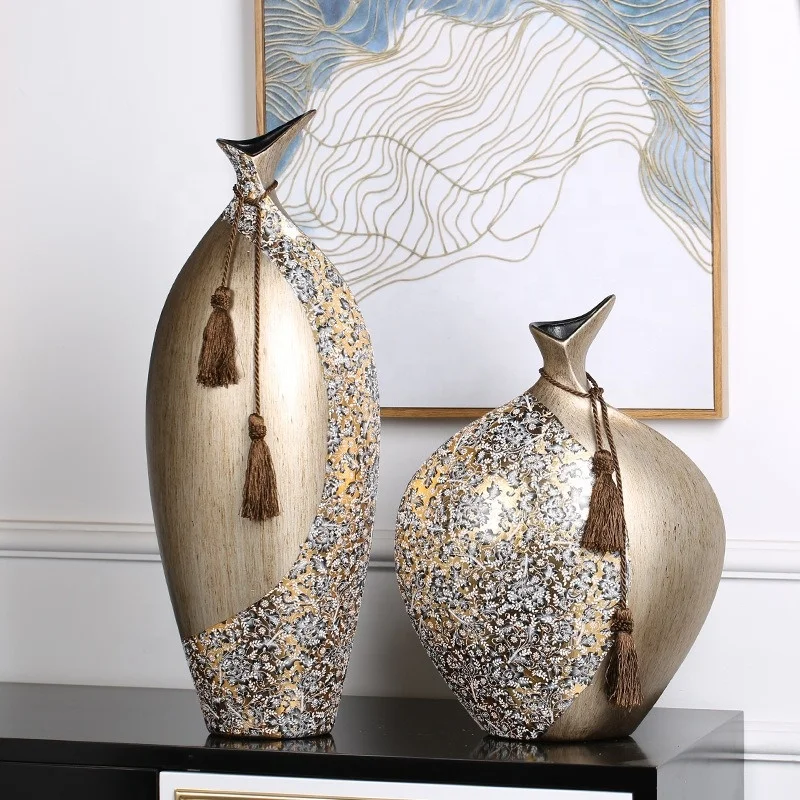 European Ceramic vase Living Room Ornament Home vase Decoration Wine Cabinet Decoration Restaurant Cafe Porch Decoration Crafts