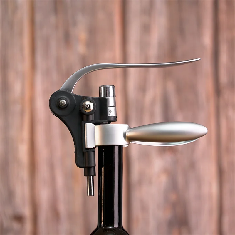 Hot Selling Customized Packaging Aluminum Alloy wine opener corkscrew with stand and foil cutter