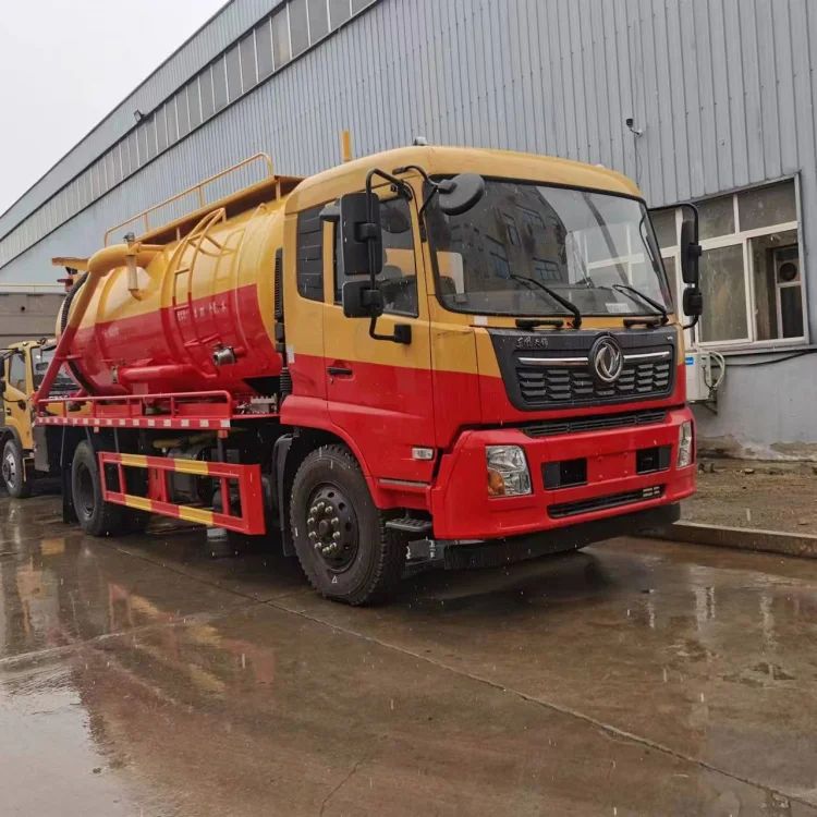 High-quality  Dongfeng 14 cbm sewage suction trucks with jetting  vacuum pump  truck septic  truck vehicle