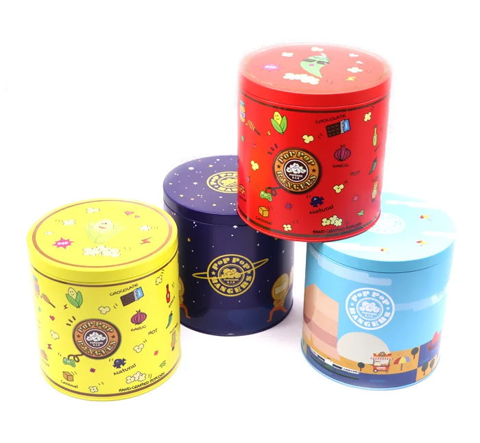 Оптовая продажа, Упаковочная круглая металлическая жестяная коробка для печенья, для хранения тортов, герметичная крышка, жестяная банка