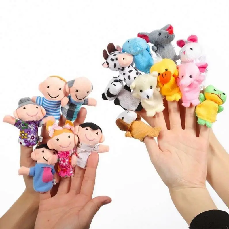 Trending Products Cheap Stuffed Animals Toys 10pcs Stuffed Animal Plush Toy Finger Puppet for Baby Gifts Finger Hand Puppet