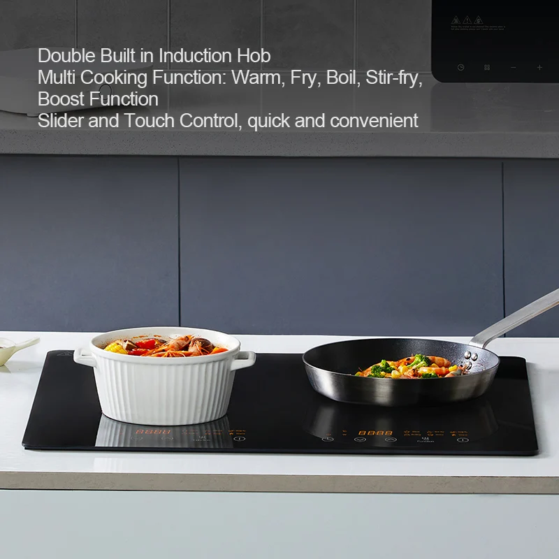 Europe standard kitchen appliance 3500W built-in 2 burners double induction cooktop with CE