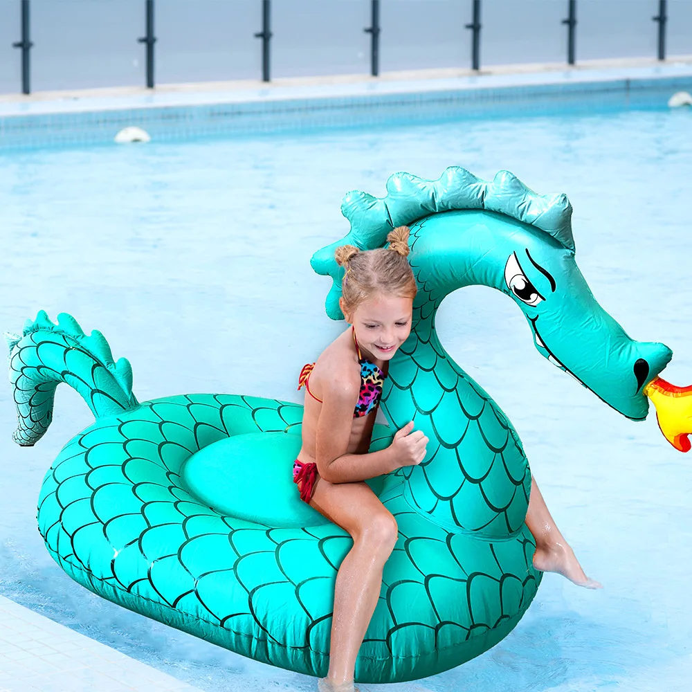 Swimming Inflatable Dinosaur Swimming Ring Dragon Swimming & diving Inflatable Fire-breathing ring