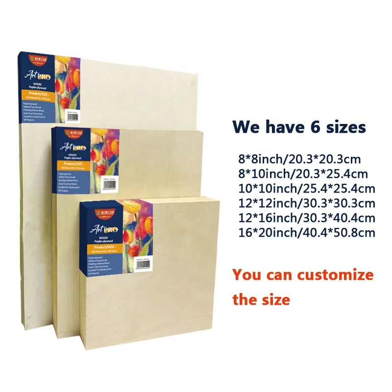 Art Supply Birch Wood Paint Pouring Panel Boards, Galleryartist Depth Wooden Wall Canvases - Painting Mixed-Media Craft, Acrylic