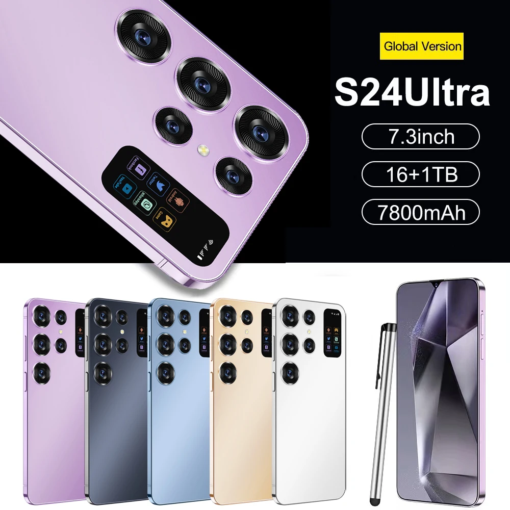 High configuration Global Version S24 Ultra smart phone 7inch telephone 22+2TB Unlock S-Pen 4G WIFI S23 S24 mobile phones