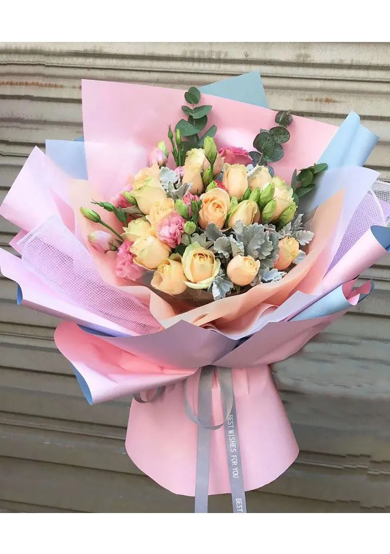 High Quality Flower Wrapping Wrapping Rolling Paper 2 Tone Colors Waterproof Bouquet Flower Wrapping Paper