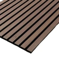 Interior Decorative Fiber Proof Pet Veneer Board Soundproof Mdf Slatted Wooden Akupanel Sound Wood Slat Acoustic Wall Panels