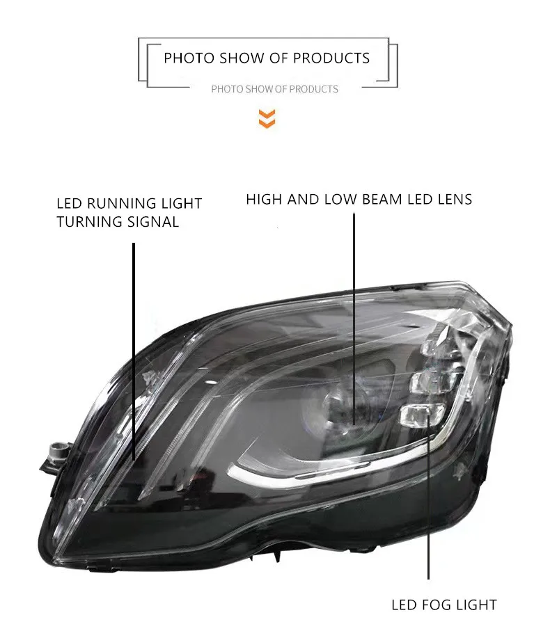 Архаическая светодиодная фара для mercedes benz GLK 2008-2015 в сборе модификация Maybach с плавным управлением