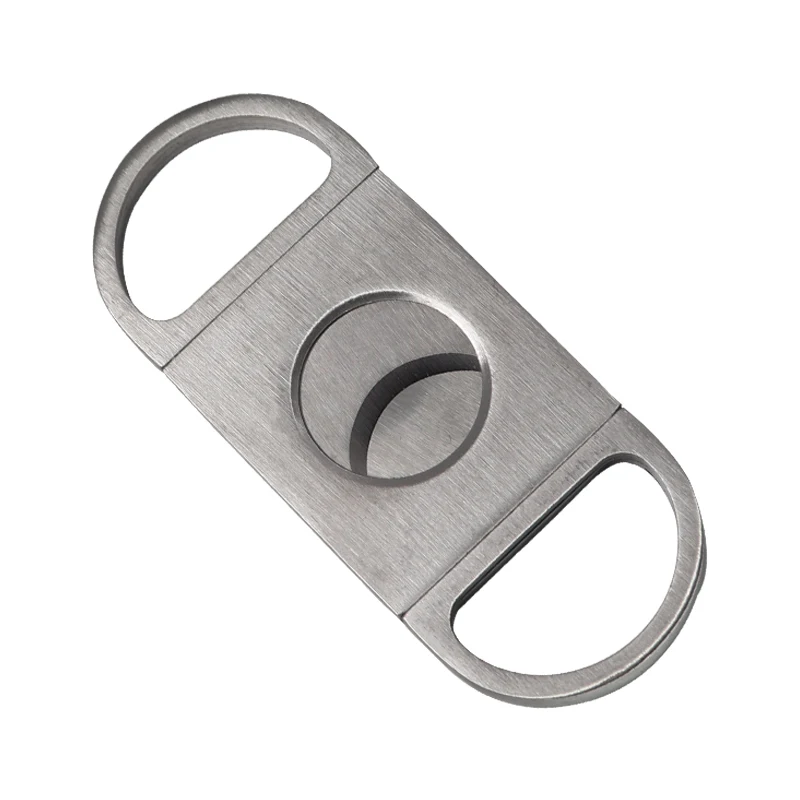 Wholesale Stainless Steel Metal Made Silver Color Portable Cigar Cutter In Promotional Price Free Samples