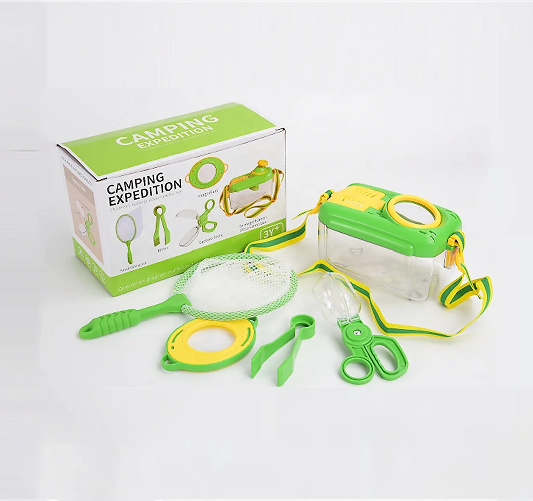 Outdoor Explorer Bug Collection Magnifying Glass Butterfly Net Critter Case Bug Observation Container Kids Bug Catcher Kit