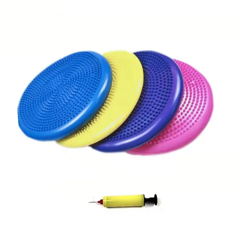 Hot Sale PVC Gym Yoga Balance Mat Inflated Stability Wobble Balance Cushion Portable Massage Pad