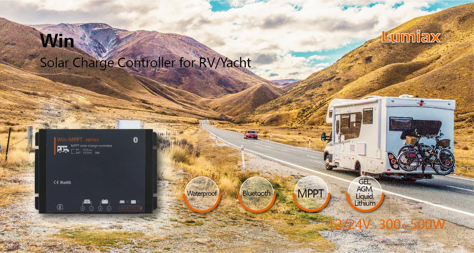 12v 24v 20A Lumiax solar charge controller mppt for RVs boats camping yacht