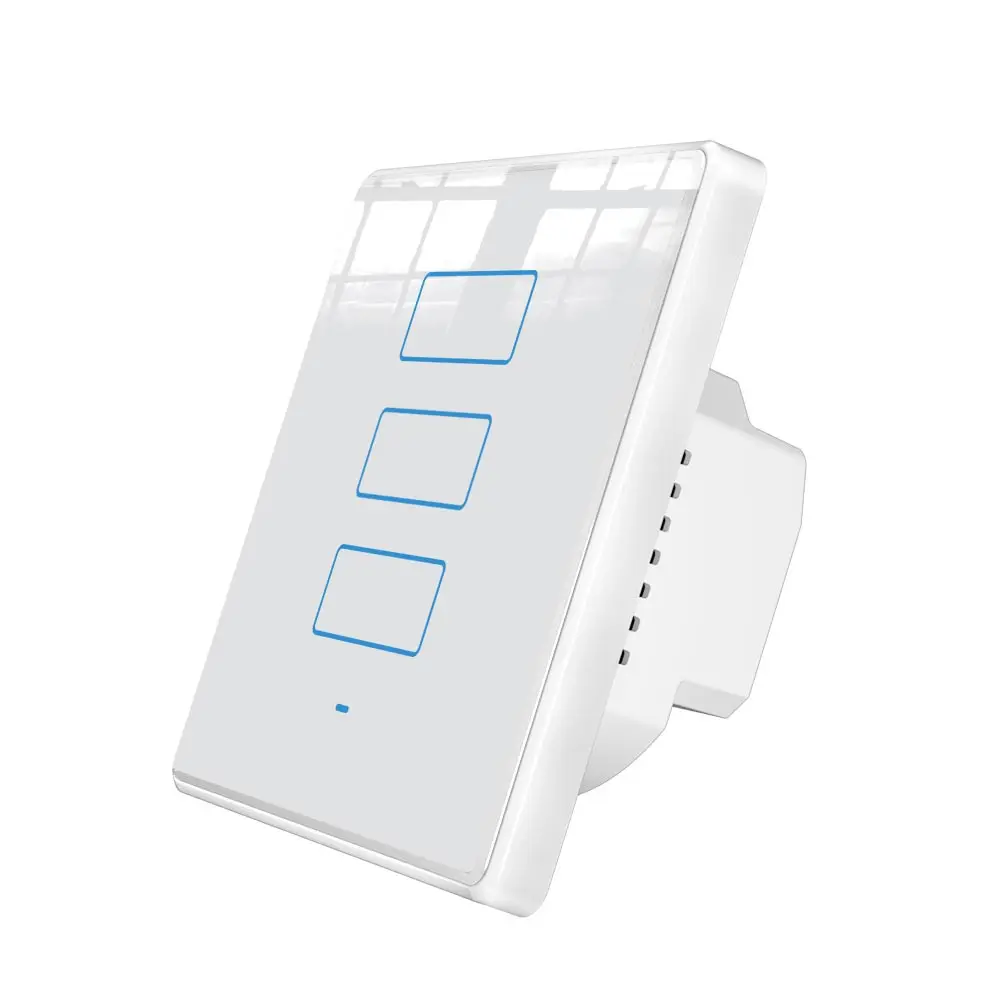 Eu Standard White Crystal Glass Panel 1 Gang 1 Way Light Wall Touch Screen Switch