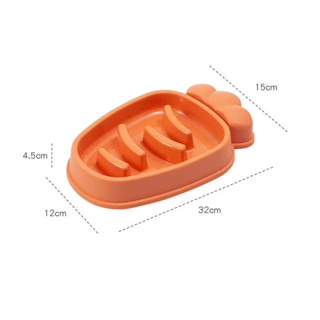 
Cute Carrot Shape Avoid Choking Slow Eating Food Drinking Water Slow Dog Cat Feeders 