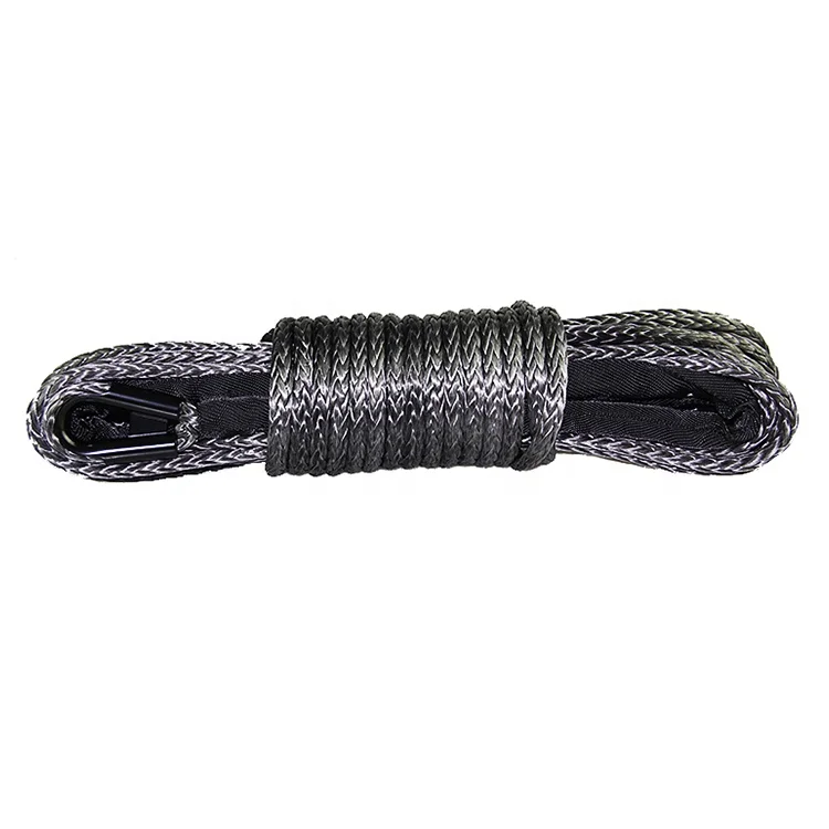 Hot sale 8 MM high strength Off-road Synthetic Winch rope Double braided 6 Ton tension Winch rope