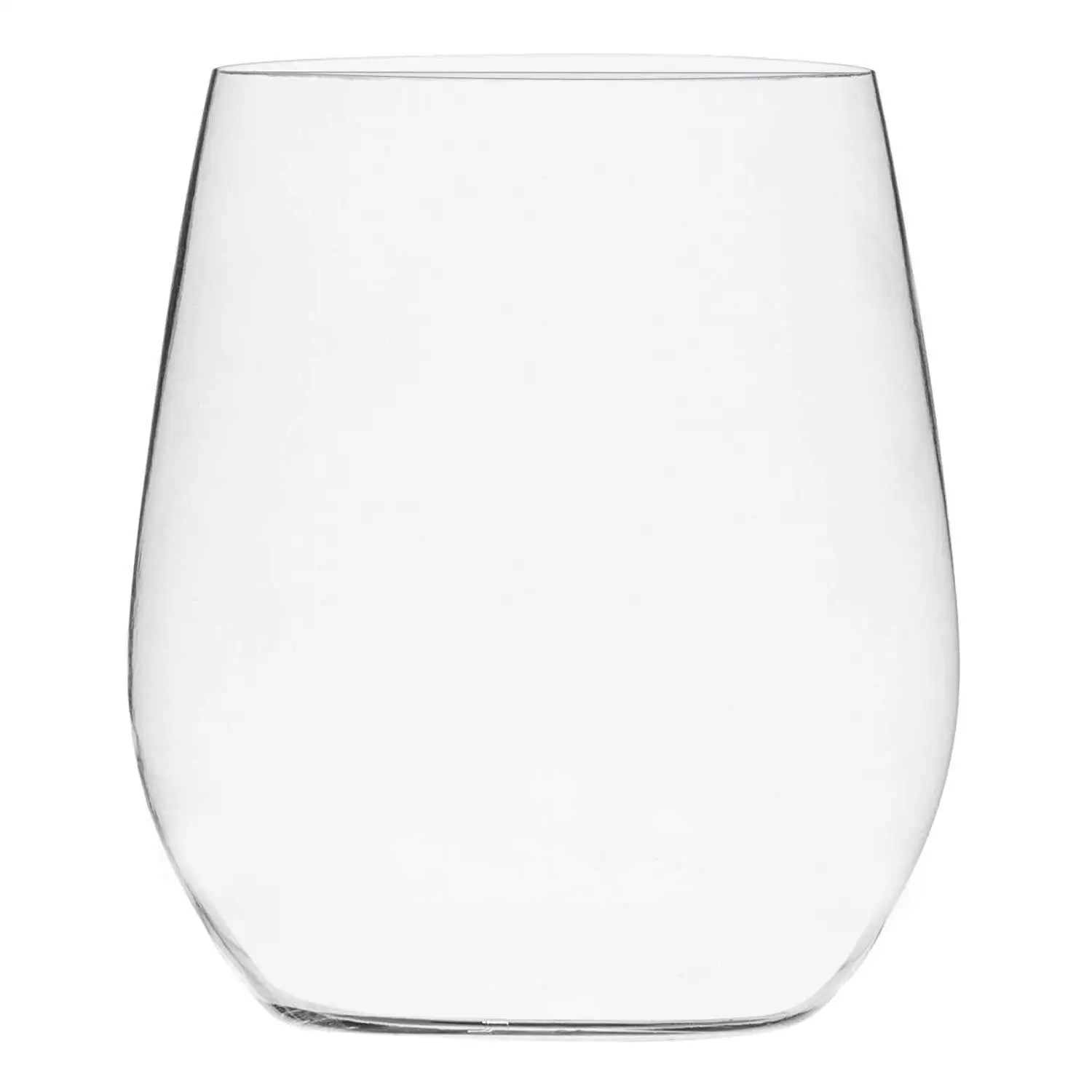 BST 12oz egg-shaped unbreakable cup clear hard plastic reusable stemless wine glasses with logo for wedding