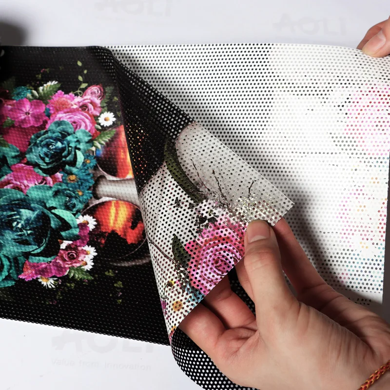 Perforated Vinyl Luminousness 30% Window Film Covering One Way Vision For Printing Solvent Printer