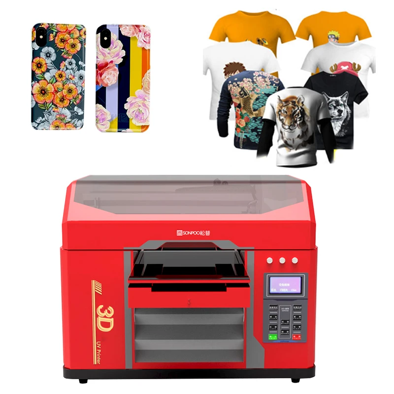 
A3 UV Printer Small Flat Phone Case Leather Color Printing Machine, Clothing T-shirt Fabric Textile Printing Machine 